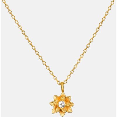 Satya Jewelry Collar Madre Luna con colgante Lotus. Blanco Satya Jewelry Collar Madre Luna con colgante Lotus. Blanco