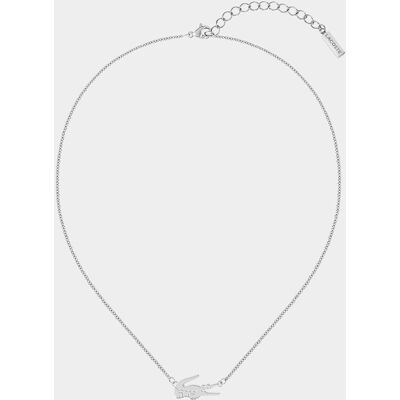 Lacoste Collar Crocodile de acero. Plata Lacoste Collar Crocodile de acero. Plata
