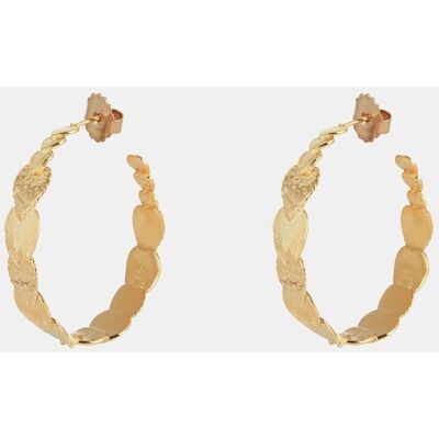 GAS Bijoux Pendientes de aro Cuore corazones dorados. Oro GAS Bijoux Pendientes de aro Cuore corazones dorados. Oro