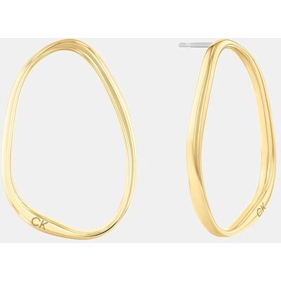 Calvin Pendientes de aro Elongated Drops de acero dorado. Oro Calvin Pendientes de aro Elongated Drops de acero dorado. Oro