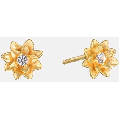 Satya Jewelry Pendientes Madre Luna Lotus blancos. Blanco Satya Jewelry Pendientes Madre Luna Lotus blancos. Blanco