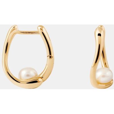 PDPAOLA Pendientes de aro The Moment. Blanco PDPAOLA Pendientes de aro The Moment. Blanco