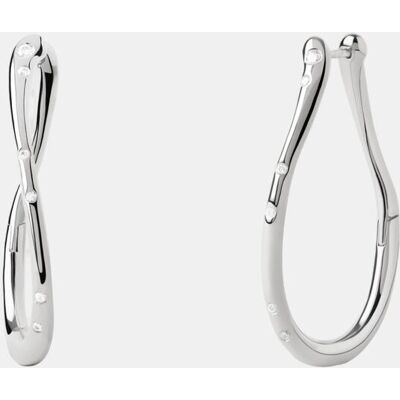 PDPAOLA Pendientes de aro Essentials con circonita. Blanco PDPAOLA Pendientes de aro Essentials con circonita. Blanco