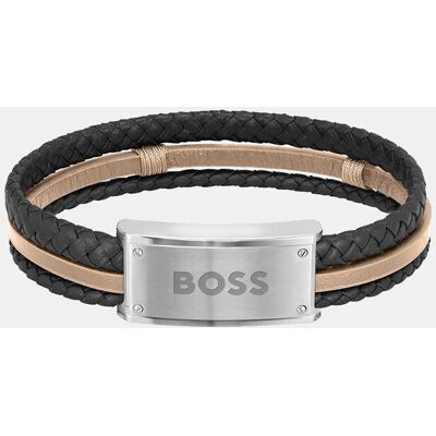 Boss Pulsera Galen de cuero bicolor. Multicolor Boss Pulsera Galen de cuero bicolor. Multicolor