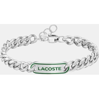 Lacoste Pulsera de hombre District de acero con logo. Plata Lacoste Pulsera de hombre District de acero con logo. Plata