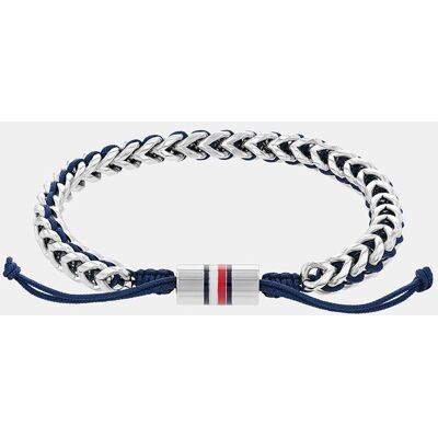 Tommy Hilfiger Pulsera de hombre Braided Metal de acero y nailon. Azul marino Tommy Hilfiger Pulsera de hombre Braided Metal de acero y nailon. Azul marino