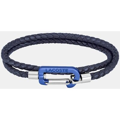 Lacoste Pulsera de hombre Matt de piel azul. Azul marino Lacoste Pulsera de hombre Matt de piel azul. Azul marino