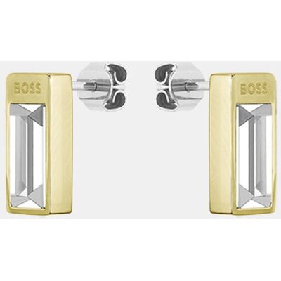 Boss Pendientes Clia de acero dorado y cristal. Oro Boss Pendientes Clia de acero dorado y cristal. Oro