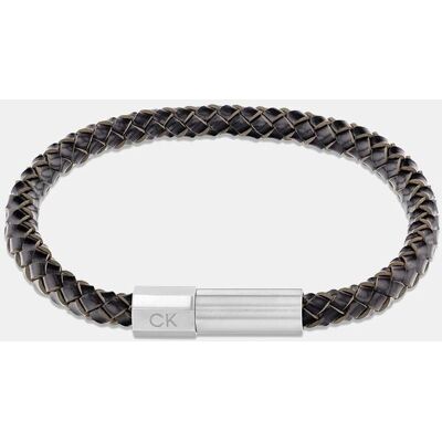 Calvin Pulsera de hombre Industrial Facets de piel y acero. Negro Calvin Pulsera de hombre Industrial Facets de piel y acero. Negro