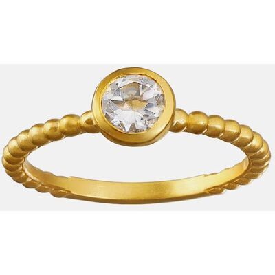 Satya Jewelry Anillo dorado con topacio. (14) Blanco Satya Jewelry Anillo dorado con topacio. (14) Blanco