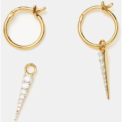 Missoma Pendientes de aro Encanto de Espiga Vermeil con circonitas. Blanco Missoma Pendientes de aro Encanto de Espiga Vermeil con circonitas. Blanco