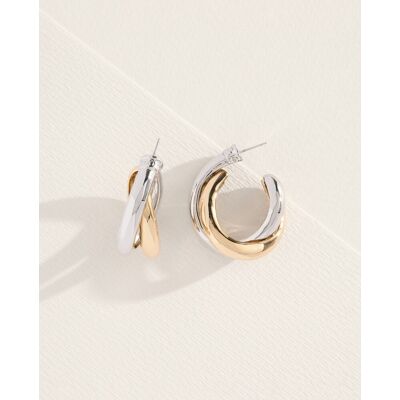 Tintoretto Pendientes semi aro oro y plata. (única) Plata Tintoretto Pendientes semi aro oro y plata. (única) Plata