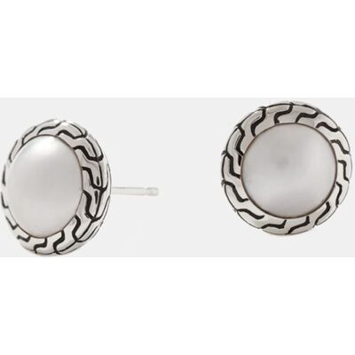 John Hardy Pendientes Chain de plata y perlas. Blanco John Hardy Pendientes Chain de plata y perlas. Blanco