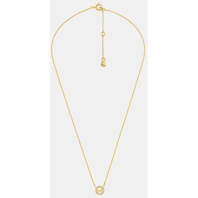 Michael Kors Collar con colgante de con logotipo de plata de ley chapada en oro. Dorado Michael Kors Collar con colgante de con logotipo de plata de ley chapada en oro. Dorado
