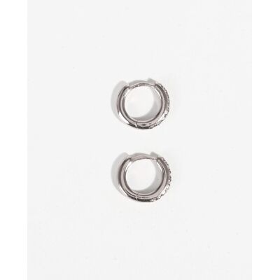 Parfois Pendientes de aro plata de ley con circonitas. Plateado Parfois Pendientes de aro plata de ley con circonitas. Plateado