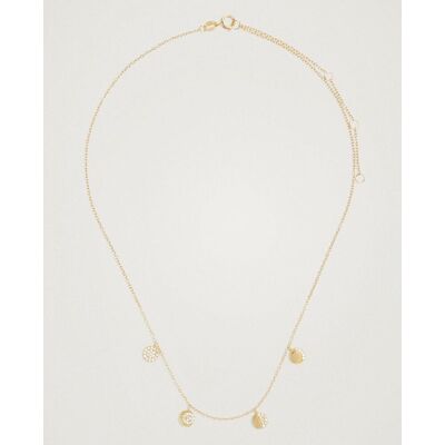 Parfois Collar de plata de ley con abalorios en dorado. Dorado Parfois Collar de plata de ley con abalorios en dorado. Dorado