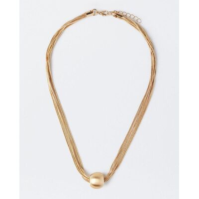 Parfois Collar liso con abalorio en dorado. Dorado Parfois Collar liso con abalorio en dorado. Dorado