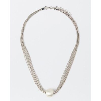 Parfois Collar grueso con perla en blanco. Blanco Parfois Collar grueso con perla en blanco. Blanco