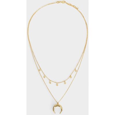 Parfois Collar de plata de ley con abalorios en dorado. Dorado Parfois Collar de plata de ley con abalorios en dorado. Dorado