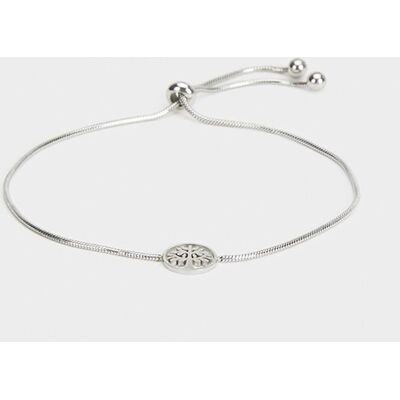 Parfois Pulsera de acero inoxidable fina con abalorio en plateado. Plateado Parfois Pulsera de acero inoxidable fina con abalorio en plateado. Plateado