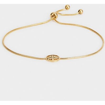 Parfois Pulsera de acero inoxidable fina con abalorio en dorado. Dorado Parfois Pulsera de acero inoxidable fina con abalorio en dorado. Dorado