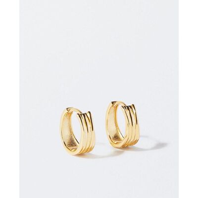 Parfois Pendientes de aro de plata de ley en liso. Dorado Parfois Pendientes de aro de plata de ley en liso. Dorado