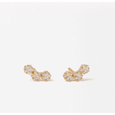 Parfois Pendientes trepadores de plata de ley con circonitas en dorado. Dorado Parfois Pendientes trepadores de plata de ley con circonitas en dorado. Dorado