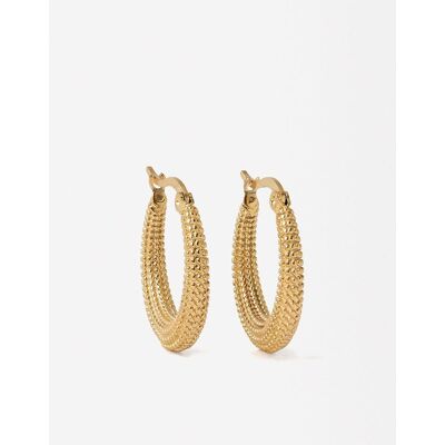 Parfois Pendientes de aro de acero inoxidable en liso. Dorado Parfois Pendientes de aro de acero inoxidable en liso. Dorado