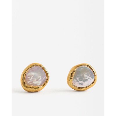 Parfois Pendientes de plata de ley ovalados con piedra en dorado. Dorado Parfois Pendientes de plata de ley ovalados con piedra en dorado. Dorado