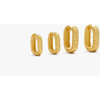 Parfois Pack de pendientes de aro de plata de ley con baño de oro de 18 k. Dorado Parfois Pack de pendientes de aro de plata de ley con baño de oro de 18 k. Dorado