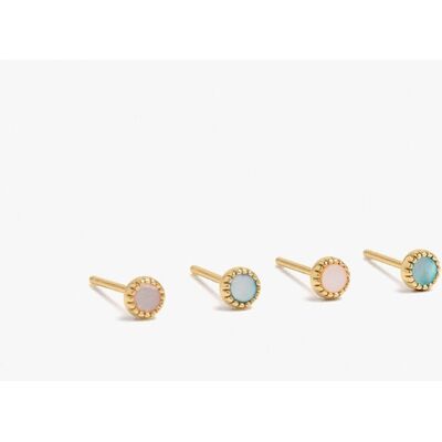 Parfois Pack de pendientes de plata de ley con baño de oro de 18 k con piedra decorativa. Multicolor Parfois Pack de pendientes de plata de ley con baño de oro de 18 k con piedra decorativa. Multicolor