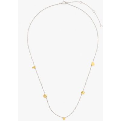 Parfois Collar de plata de ley con baño de oro de 18 k con abalorios decorativos. Dorado Parfois Collar de plata de ley con baño de oro de 18 k con abalorios decorativos. Dorado