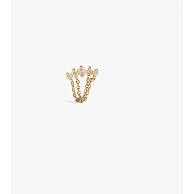 Parfois Pendientes de plata de ley bañado en oro de 18 k con cadena colgante. Dorado Parfois Pendientes de plata de ley bañado en oro de 18 k con cadena colgante. Dorado