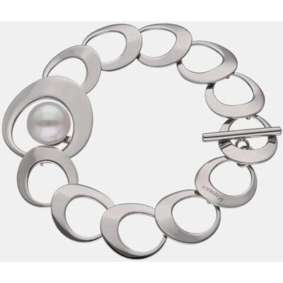 Majorica Pulsera Petra en acero y perla blanca. Blanco Majorica Pulsera Petra en acero y perla blanca. Blanco