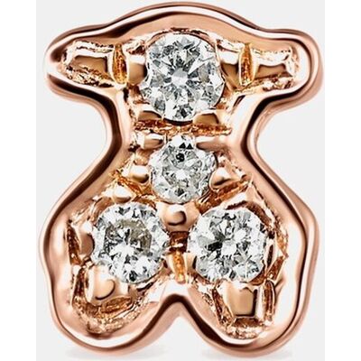 Tous Pendiente individual les classiques oso de oro con diamantes. Blanco Tous Pendiente individual les classiques oso de oro con diamantes. Blanco