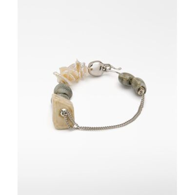 Adolfo Dominguez Pulsera de cadena metálica con acabado plateado. Multicolor Adolfo Dominguez Pulsera de cadena metálica con acabado plateado. Multicolor