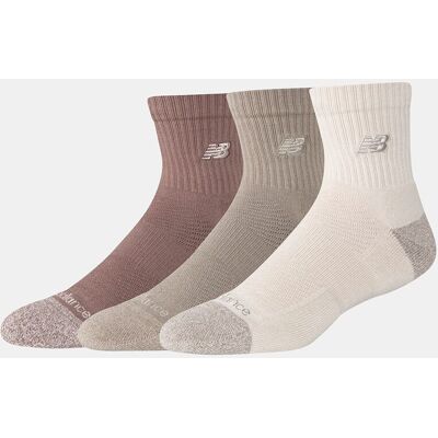 New Balance Calcetines casual unisex Quarter Active - 3 Pack . (S) Marrón / Blanco roto New Balance Calcetines casual unisex Quarter Active - 3 Pack . (S) Marrón / Blanco roto