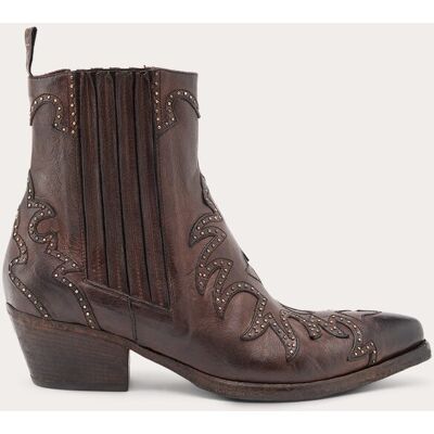 Sartore Botines Cowboy de piel. (36) Marrón oscuro Sartore Botines Cowboy de piel. (36) Marrón oscuro