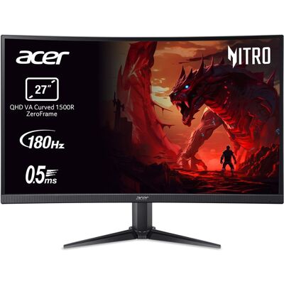 Acer Monitor PC Gamig curvo 69cm (27") Nitro ED271UP3bmiipx, 180 Hz QHD ZeroFrame, HDR10 FreeSync Premium. Negro Acer Monitor PC Gamig curvo 69cm (27") Nitro ED271UP3bmiipx, 180 Hz QHD ZeroFrame, HDR10 FreeSync Premium. Negro