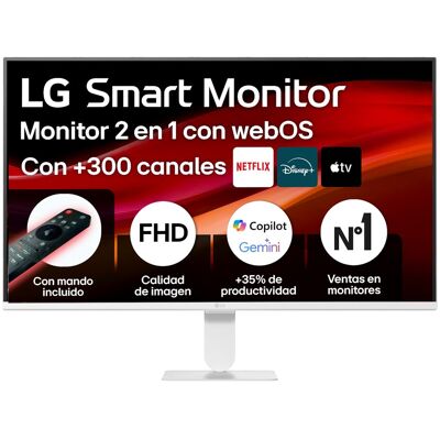 LG Monitor PC 68,5cm (27") MyView Smart Monitor 27U511SB-W, 120Hz, Full HD IPS, webOS. Blanco LG Monitor PC 68,5cm (27") MyView Smart Monitor 27U511SB-W, 120Hz, Full HD IPS, webOS. Blanco