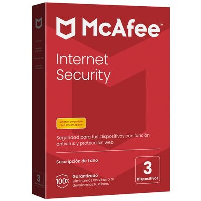 Mcafee Internet Security, 3 dispositivos (Windows-Mac-Android-iOS), Suscripción de 1 año. Mcafee Internet Security, 3 dispositivos (Windows-Mac-Android-iOS), Suscripción de 1 año.
