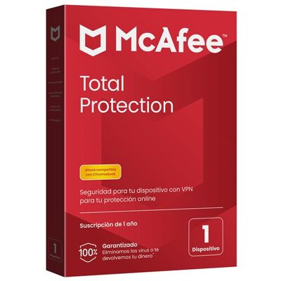 Mcafee Total Protection, 1 dispositivo (Windows-Mac-Android-iOS-ChromeOS) - Suscripción de 1 año. Mcafee Total Protection, 1 dispositivo (Windows-Mac-Android-iOS-ChromeOS) - Suscripción de 1 año.