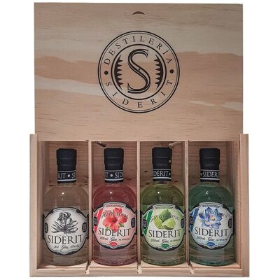 Siderit Estuche 4 ginebras: London Dry, Hibiscus, Gingerlime y Cool Tankard . Siderit Estuche 4 ginebras: London Dry, Hibiscus, Gingerlime y Cool Tankard .