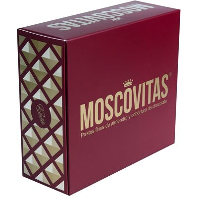 Moscovitas de Rialto Pastas de almendra marcona con cobertura de chocolate . Moscovitas de Rialto Pastas de almendra marcona con cobertura de chocolate .