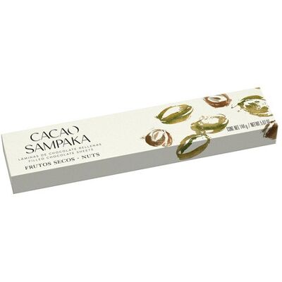 Cacao Sampaka Láminas de chocolate rellenas de frutos secos . Cacao Sampaka Láminas de chocolate rellenas de frutos secos .