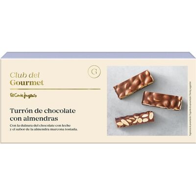 Club del Gourmet Turrón de chocolate con leche y almendras . Club del Gourmet Turrón de chocolate con leche y almendras .