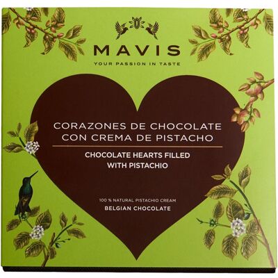 Mavis Bombones de chocolate belga rellenos de crema de pistacho 9 piezas. Mavis Bombones de chocolate belga rellenos de crema de pistacho 9 piezas.