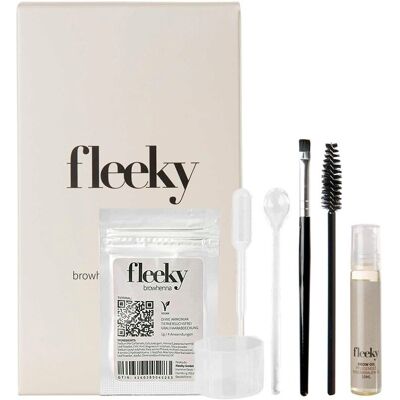 Fleeky Kit de Henna para cejas - Tinte natural rubia para cabello y piel Fleeky Kit de Henna para cejas - Tinte natural rubia para cabello y piel