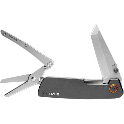 True Utility Herramienta Dual Cuchillo + Tijeras. Negro / Acero True Utility Herramienta Dual Cuchillo + Tijeras. Negro / Acero