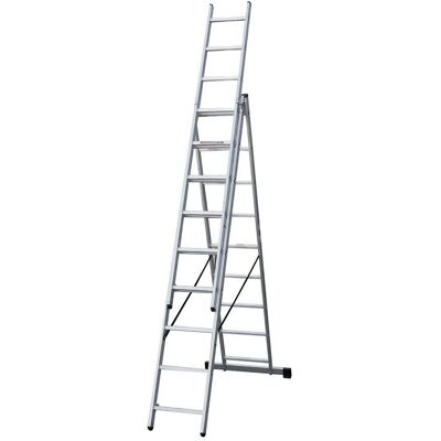 Rolser Escalera Profesional 3 Tramos y 9 Peldaños. Aluminio Rolser Escalera Profesional 3 Tramos y 9 Peldaños. Aluminio